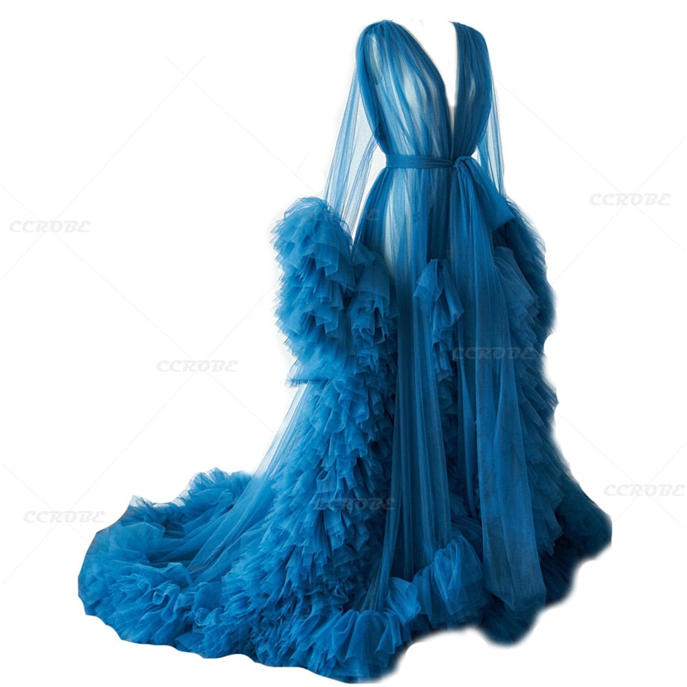 Cinderella Sheer Long Tulle Robe